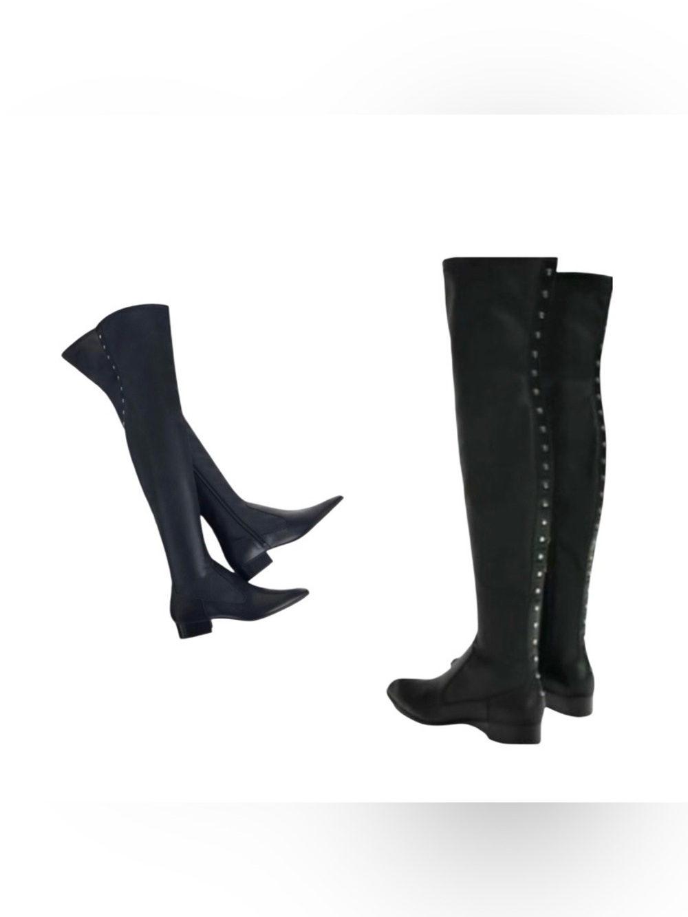 Zara Thigh High Over The Knee Vegan Leather Studded Boots